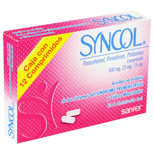 Syncol 500Mg/25Mg/15Mg Con 12 Comprimidos (Paracetamol/Pamabrom/Pirilamina) - WeCare Pharma
