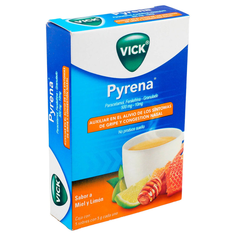 Vick Pyrena Sobres 500Mg/10Mg 5G Con 5 (Paracetamol/Fenilefrina) - WeCare Pharma