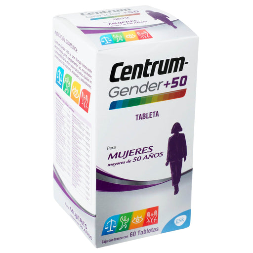 Centrum-Gender+50 Mujer Con 60 Tabletas (Multivitaminico) - WeCare Pharma