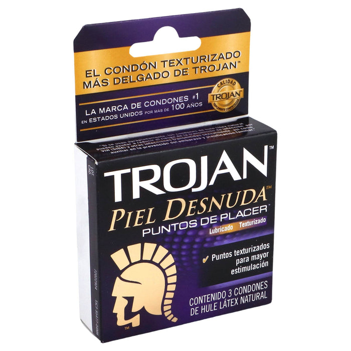 Condón Trojan Piel Desnuda Puntos De Placer Con 3 - WeCare Pharma