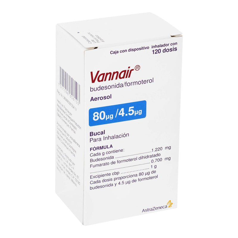 Vannair Aerosol 80Mcg/4.5Mcg 120D (Budesonida/Formoterol) - WeCare Pharma