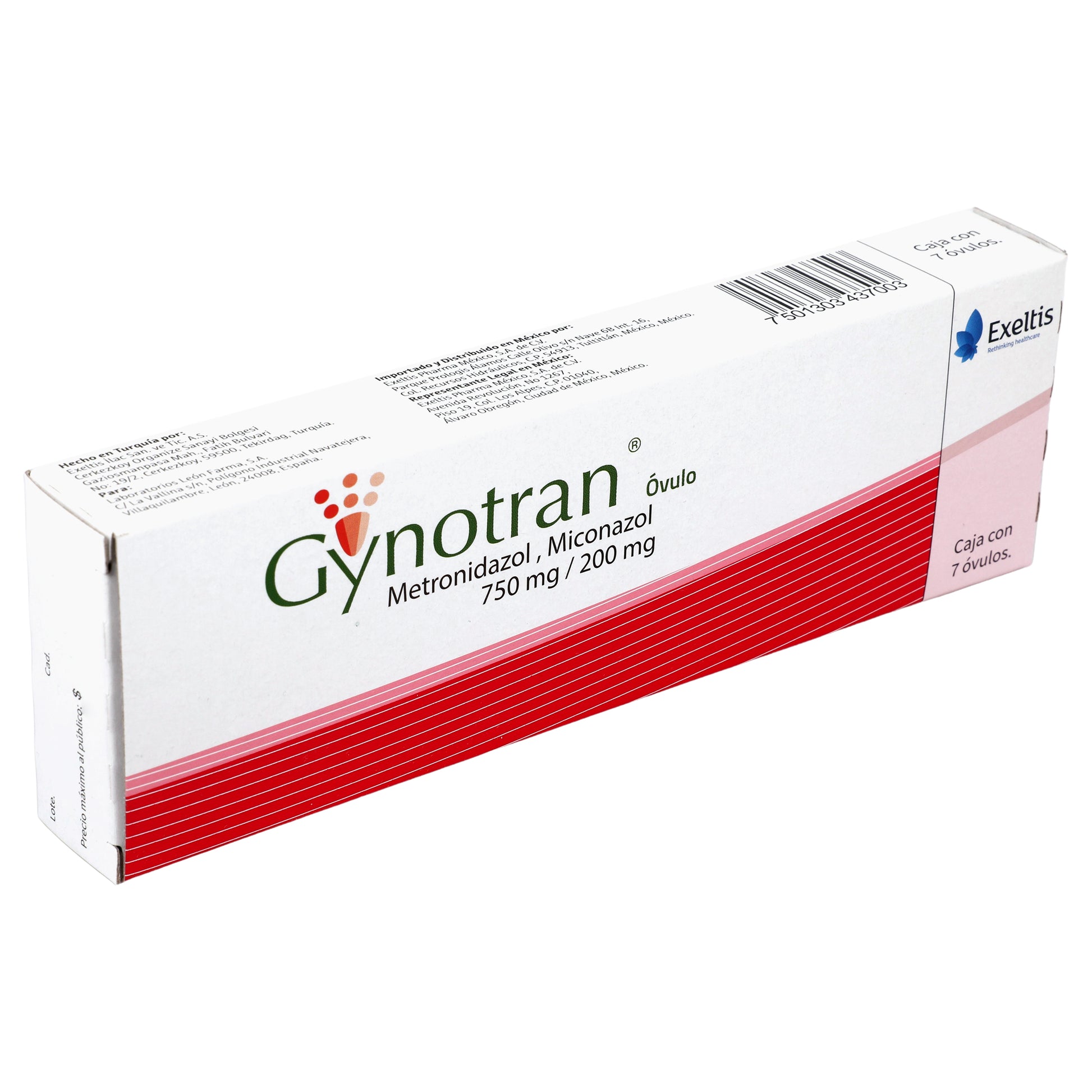 Gynotran Ovulos 750Mg/200Mg Con 7 (Metronidazol/Miconazol) 2 - 7501303437003