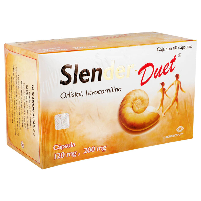 Slender-Duet 120Mg/200Mg Con 60 Capsulas (Orlistat/Levocarnitina) - WeCare Pharma