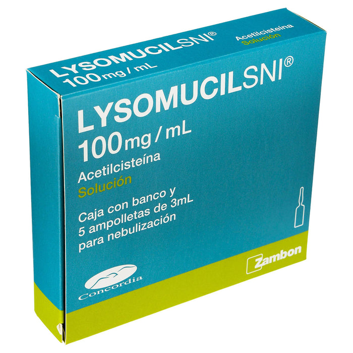 Lysomucil Sni 100Mg/3Ml Con 5 Ampulas (Acetilcisteina) - WeCare Pharma