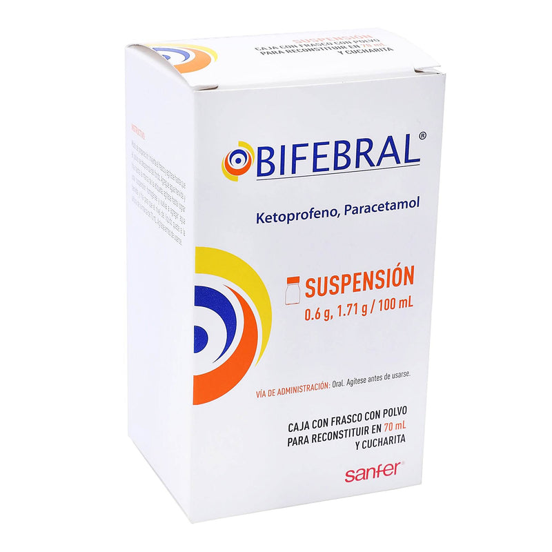 Bifebral Suspensión 0.6G/1.71G/100Ml 70Ml (Ketoprofeno/Paracetamol) - WeCare Pharma