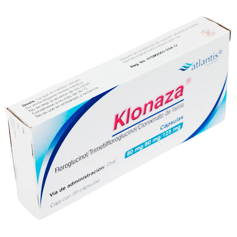 Klonaza 80Mg/80Mg/125Mg Con 20 Capsulas (Floroglucinol/Trimetilfloroglucinol/Clonixinato De Lisina) - WeCare Pharma