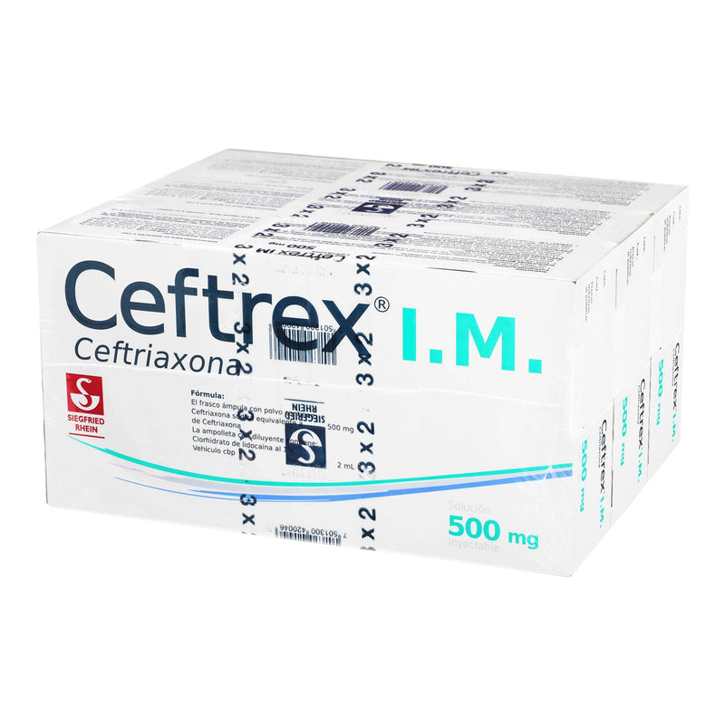 Ceftrex Im Frasco 500Mg Con 3 Promo Ampulas (Ceftriaxona) - WeCare Pharma