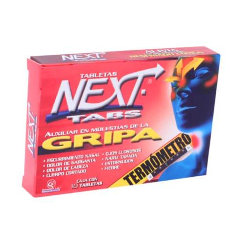 Next Tabletas 500Mg/25Mg/5Mg/4Mg Con 10 Tabletas (Paracetamol/Cafeina/Fenilefrina/Clorfenamina) - WeCare Pharma