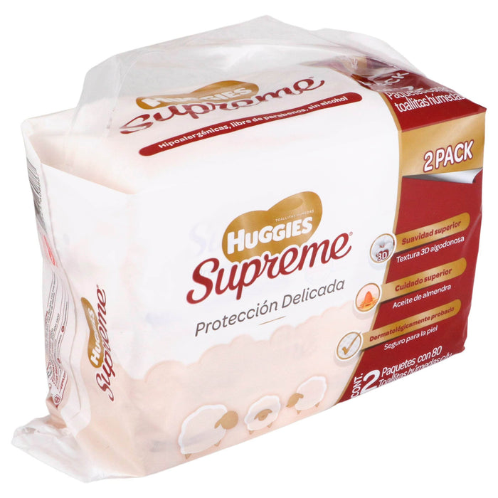 Toallitas Humedas Huggies Supreme 2 Pack Con 80 - WeCare Pharma