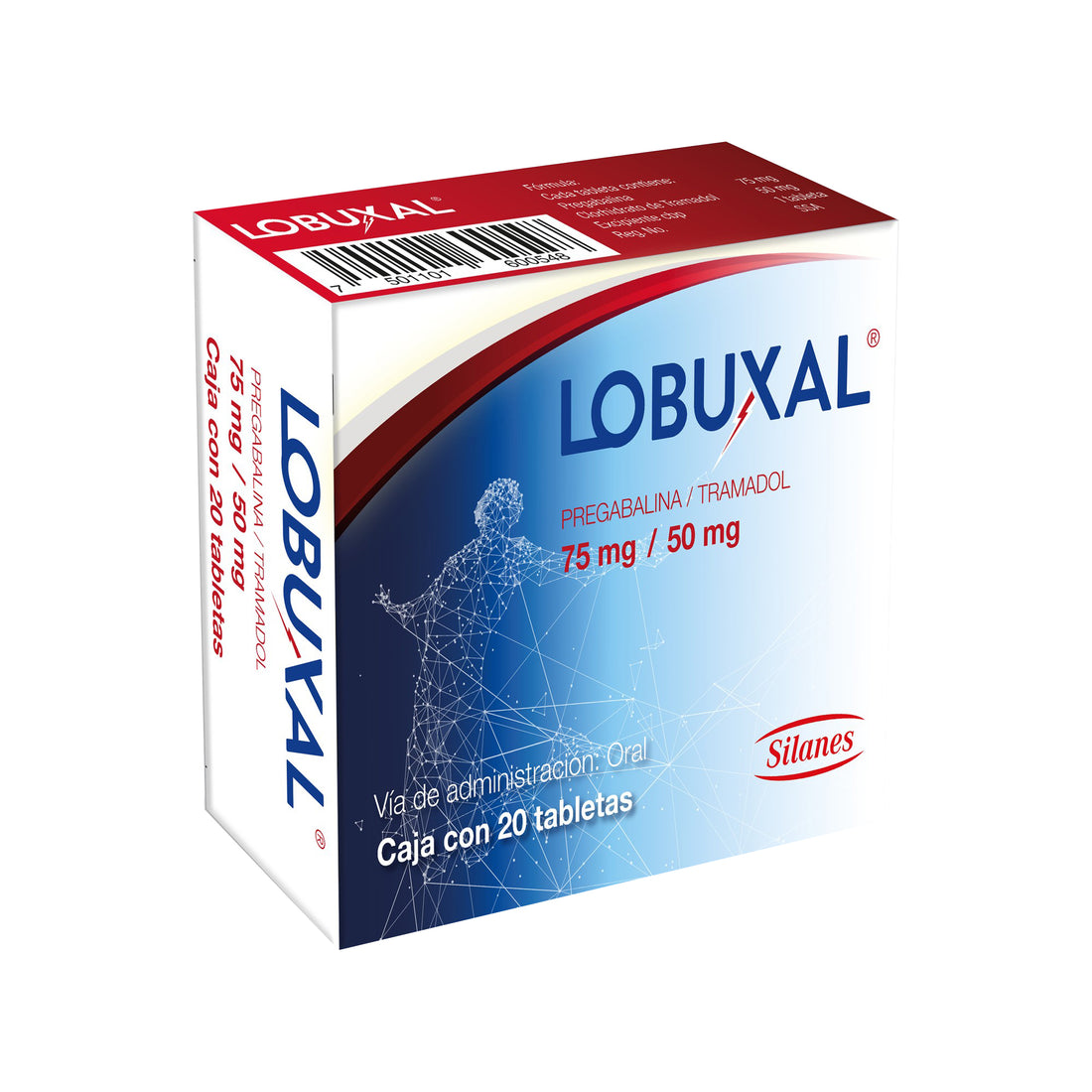 Lobuxal 75Mg/50Mg Con 20 Tabletas (Pregabalina/Tramadol) 2 - 7501101600548