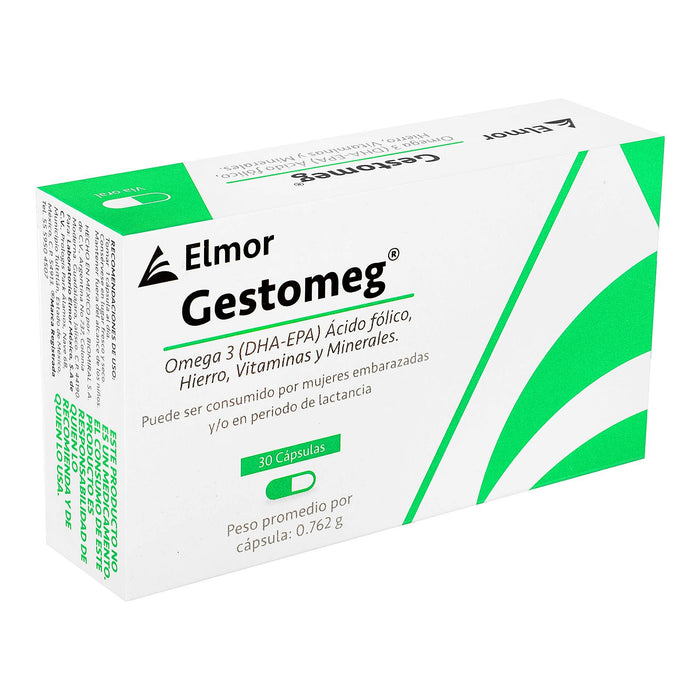 Gestomeg 0.762G Con 30 Capsulas (Omega 3/Acido Folico/Vitaminas Y Minerales) - WeCare Pharma