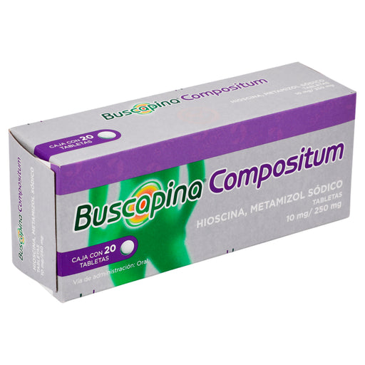 Buscapina Compostium 10Mg/250Mg Con 20 Tabletas (Hioscina/Metamizol) 2 - 7501165011632