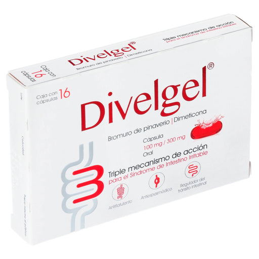 Divelgel 100Mg/300Mg Con 16 Tabletas (Bromuro De Pinaverio/ Dimeticona) - WeCare Pharma