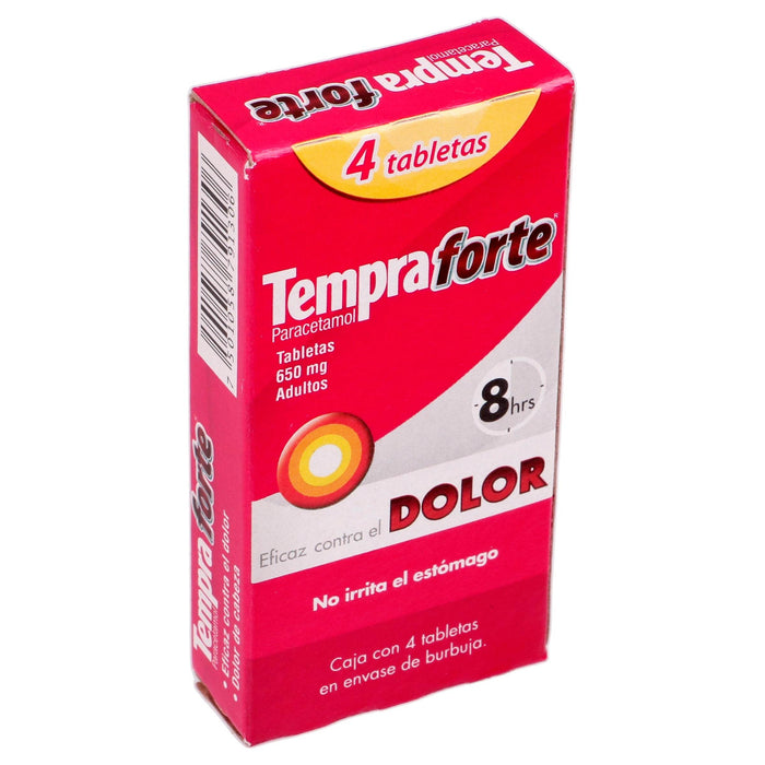 Tempra Forte 650Mg Con 4 Tabletas (Paracetamol) - WeCare Pharma