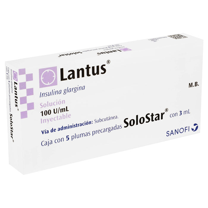 Lantus Solostar Pluma 100Unid/Ml 3Ml Con 5 (Insulina Glargina) - WeCare Pharma