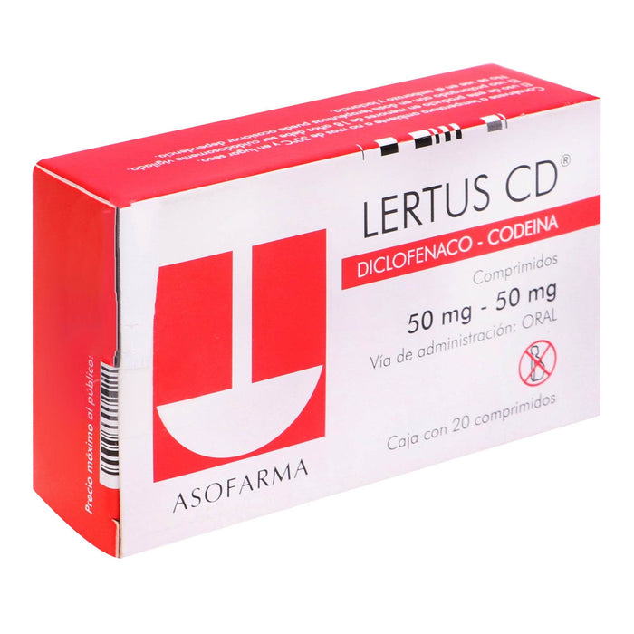 Lertus Cd (Diclofenaco/Codeina) Tabletas 50Mg/50Mg Con 20 - WeCare Pharma