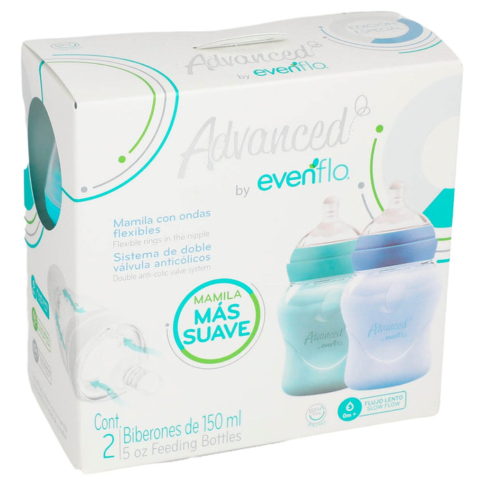 Biberon Advanced Flujo Lento 5Oz Con 2 Piezas Evenflo - WeCare Pharma