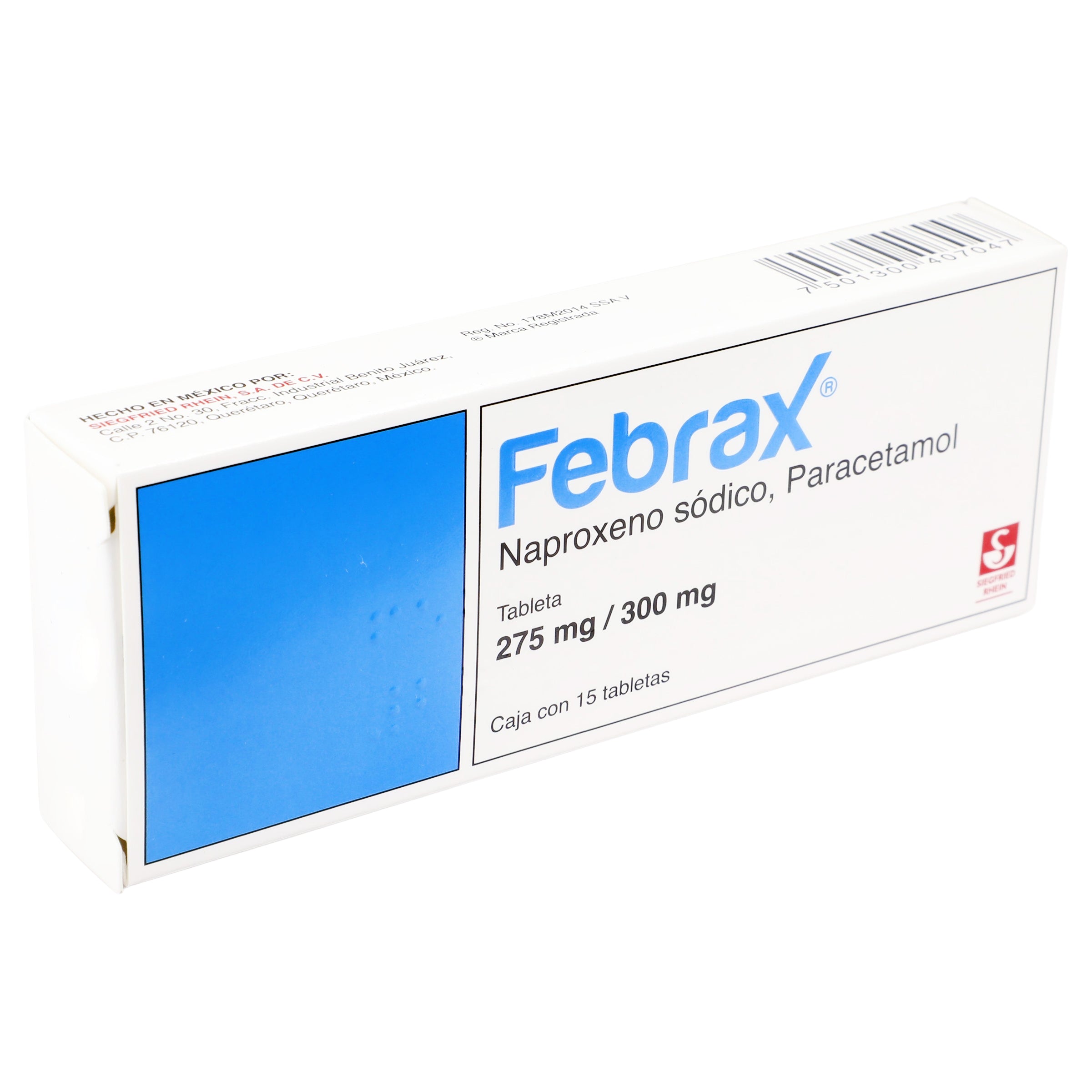 Febrax 275/300Mg Con 15 Tabletas (Naproxeno/Paracetamol) 2 - 7501300407047