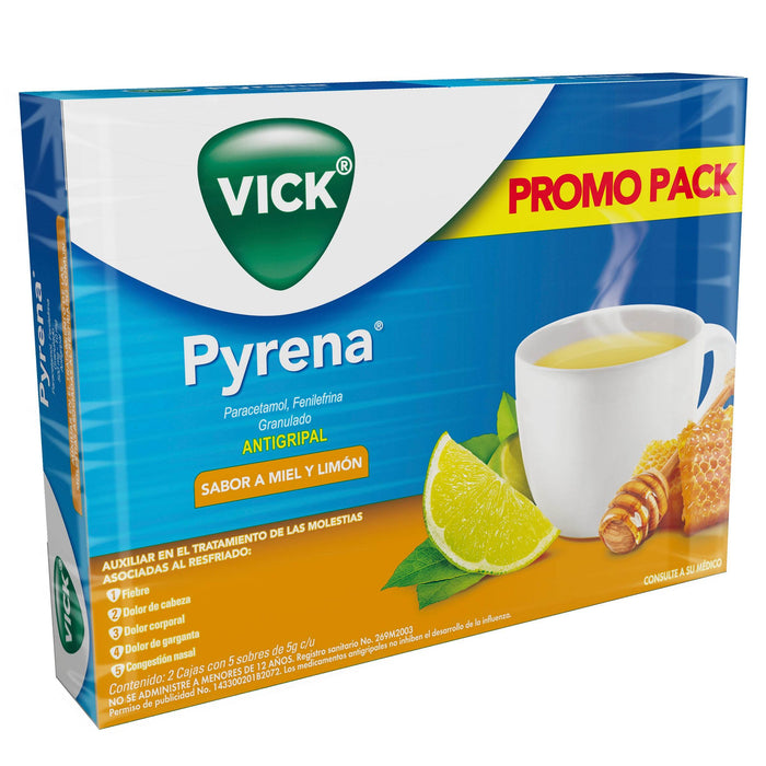 Vick Pyrena Sobres 500Mg/10Mg 5G Con 10 (Paracetamol/Fenilefrina) - WeCare Pharma