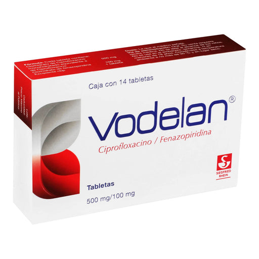 Vodelan 500Mg/100Mg Con 14 Tabletas (Ciprofloxacino/Fenazopiridina) - WeCare Pharma