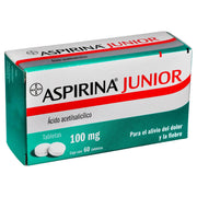 Aspirina Jr 100Mg Con 60 Tabletas (Acido Acetilsalicilico) - WeCare Pharma