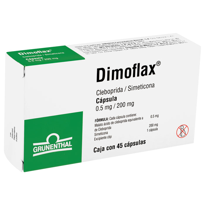 Dimoflax 0.5Mg/200Mg Con 45 Capsulas (Cleboprida/Simeticona) 2 - 8430308001379