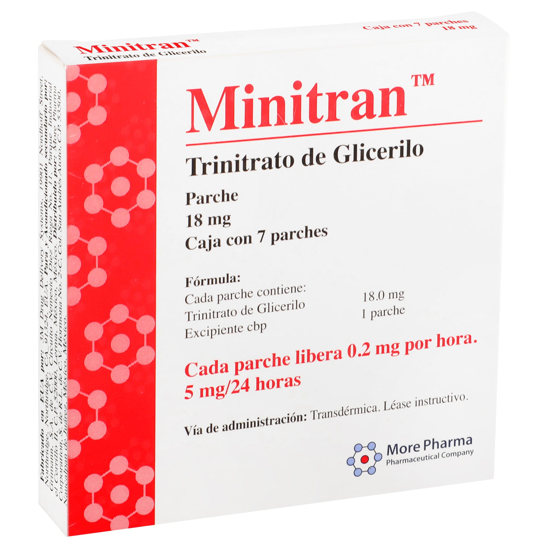 Minitran Parche 18Mg Con 7 (Trinitrato De Glicerilo) 2 - 891671002239