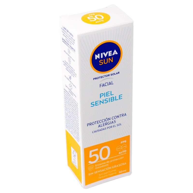 Nivea Sun Protector Facial Piel Sensible Fps50 50Ml - WeCare Pharma