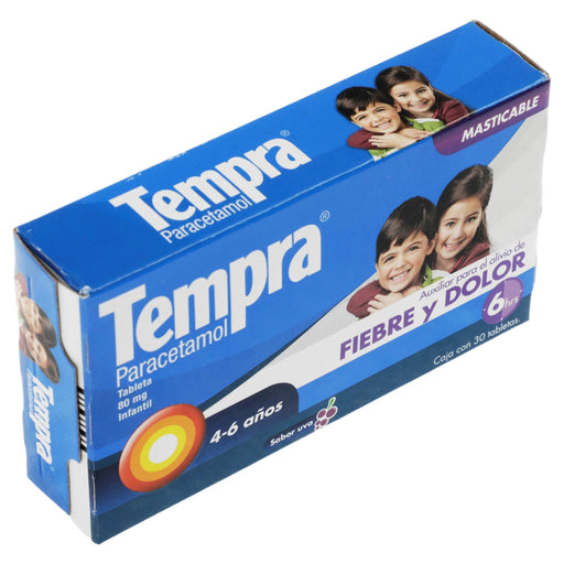 Tempra Mast Uva 80Mg Con 30 Tabletas (Paracetamol) - WeCare Pharma