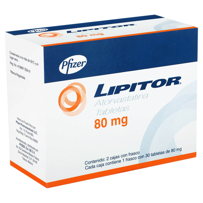 Lipitor 80Mg Con 30+30 Tabletas (Atorvastatina) - WeCare Pharma