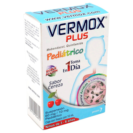 Vermox Plus Ped Suspensión 60Mg/10Mg 10Ml (Mebendazol/Quinfamida) - WeCare Pharma