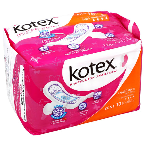 Toallas Kotex Anatomica Con Alas Con 10 - WeCare Pharma