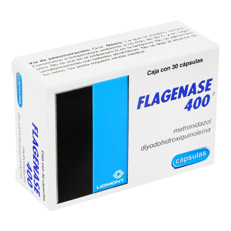 Flagenase 400 400Mg/200Mg Con 30 Tabletas (Metronidazol/Diyodohidroxiquinoleina) - WeCare Pharma