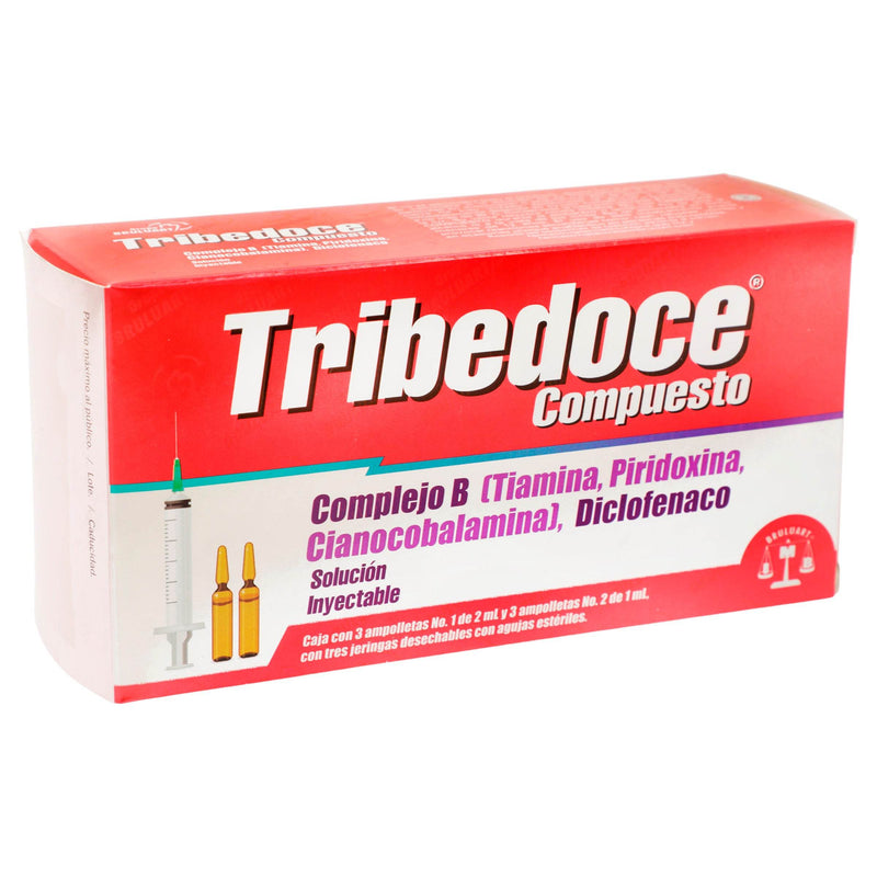 Tribedoce Compuesto 100Mg/75Mg Con 3 Ampulas (Complejo B/Diclofenaco) - WeCare Pharma