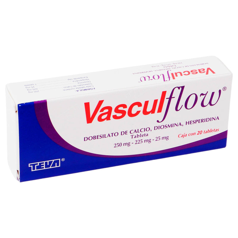 Vasculflow 250Mg/225Mg/25Mg Con 20 Tabletas (Dobesilato De Calcio/Diosmina/Hesperidina) - WeCare Pharma