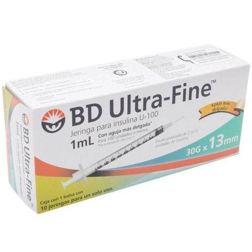 Jeringa Insulina Ultrafine Bd 1Ml 30Gx13Mm Con 10 - WeCare Pharma