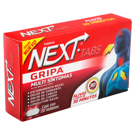 Next Tabletas 500Mg/25Mg/5Mg/4Mg Con 20 Tabletas (Paracetamol/Cafeina/Fenilefrina/Clorfenamina) - WeCare Pharma