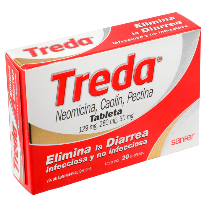 Treda 129Mg/280Mg/30Mg Con 20 Tabletas (Neomicina/Caolin/Pectina) 2 - 7501070612368