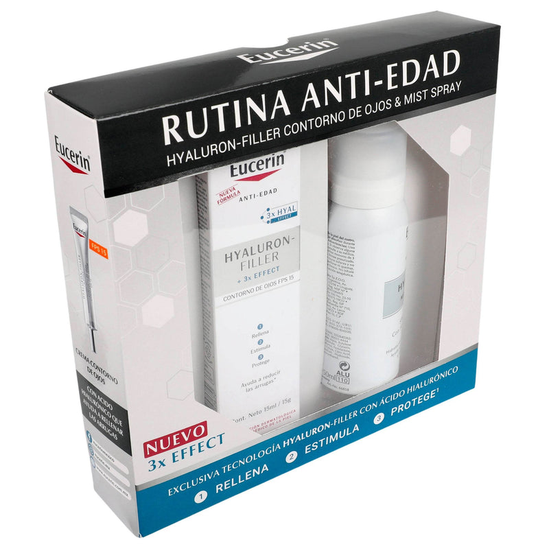 Eucerin Kit Anti-Edad Ojos Hyaluron Filler Crema Dia+Mini Mist 50Ml - WeCare Pharma