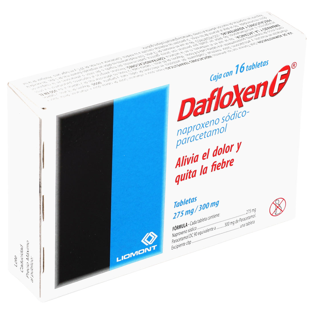 Dafloxen F 275Mg/300Mg Con 16 Tabletas (Naproxeno/Paracetamol) 2 - 7501299300909