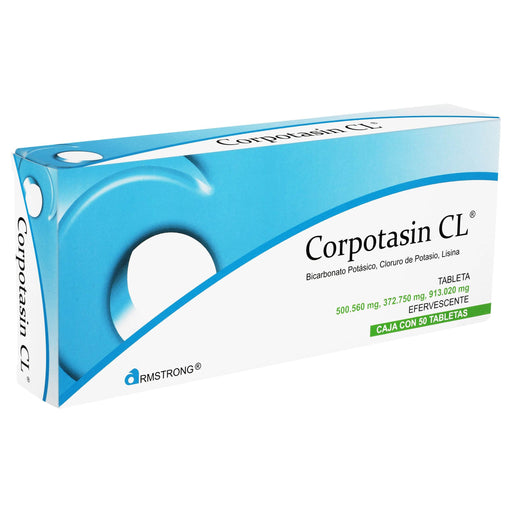 Corpotasin Cl Efervecente V Con 50 Tabletas (Bicarbonato Potasio/Cloruro De Potasio/Lisina) - WeCare Pharma