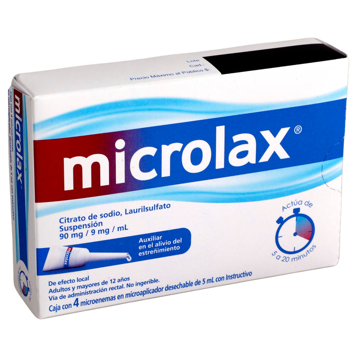 Microlax Microenemas 90Mg/5Ml Con 4 (Citrato De Sodio/Laurilsulfato) 2 - 7501007532387