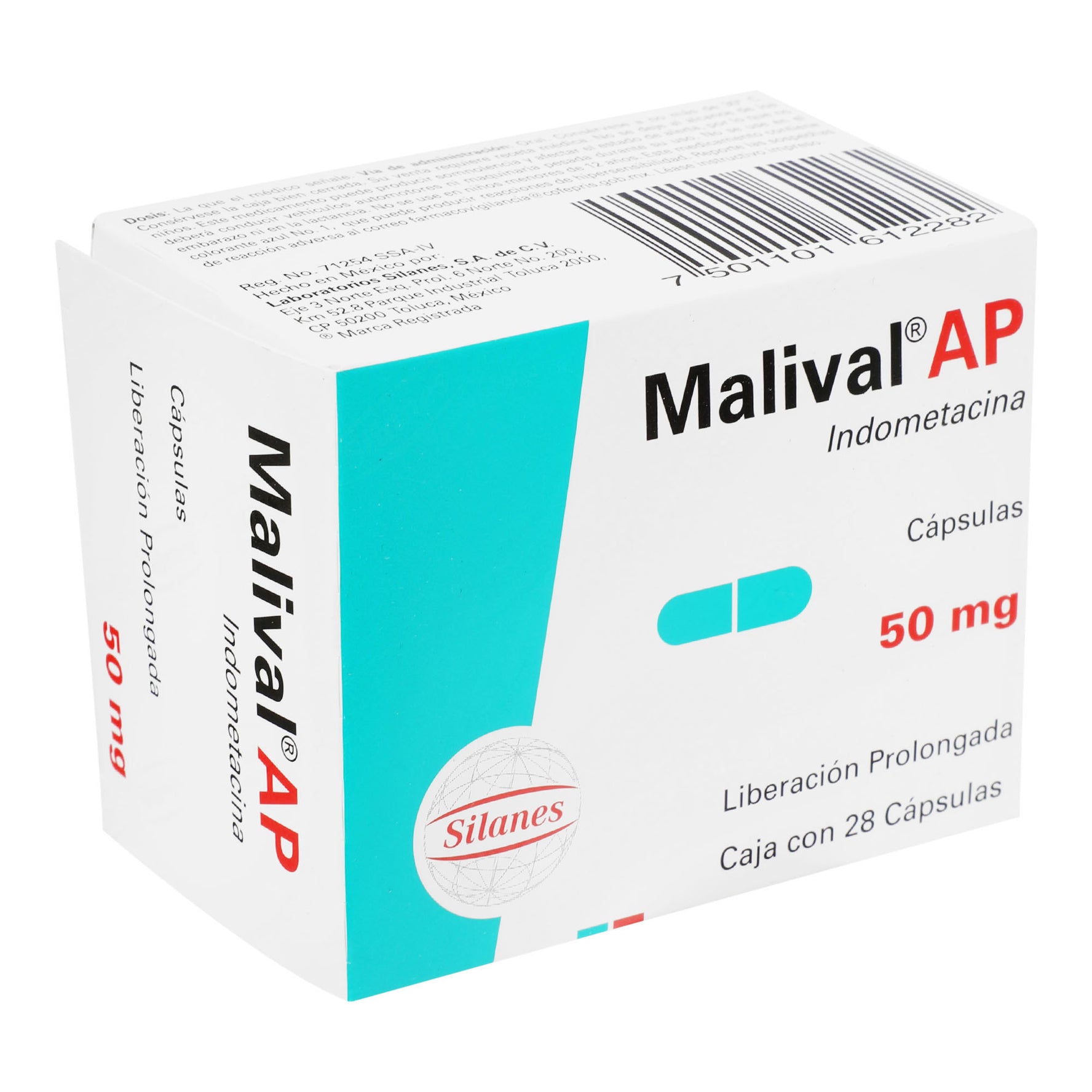 Malival Ap 50Mg Con 28 Capsulas (Indometacina) 2 - 7501101612282