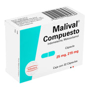 Malival Compuesto 25Mg/215Mg Con 32 Capsulas (Indometacina) - WeCare Pharma
