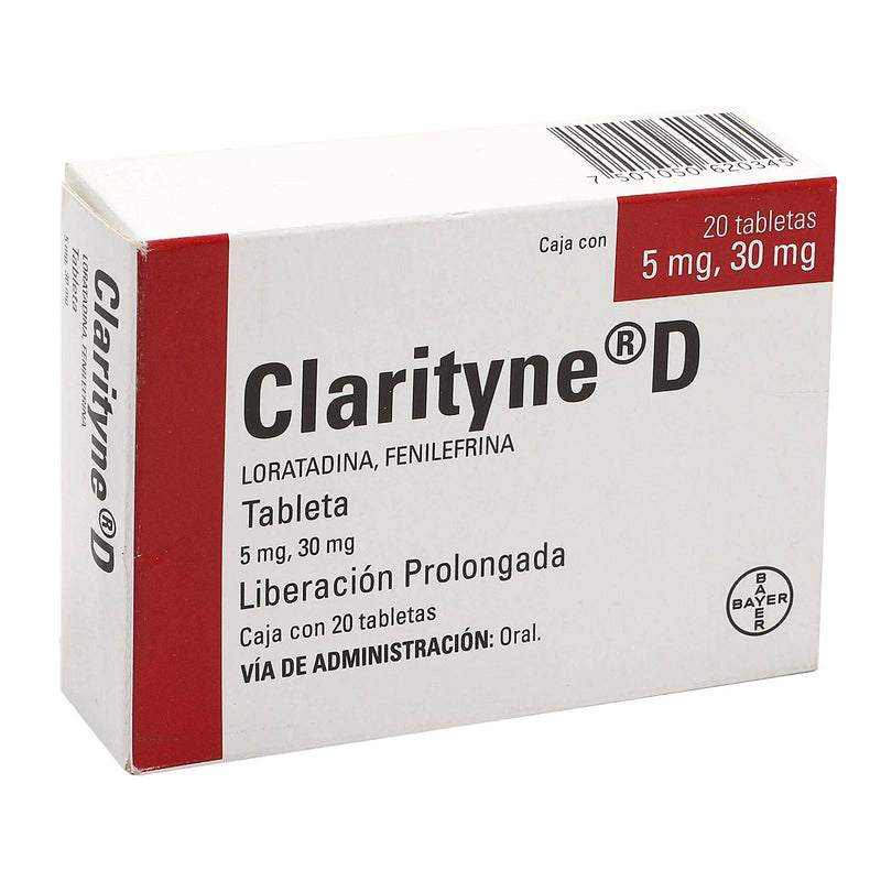 Clarityne-D 5Mg/30Mg Con 20 Tabletas (Loratadina/Fenilefrina) - WeCare Pharma
