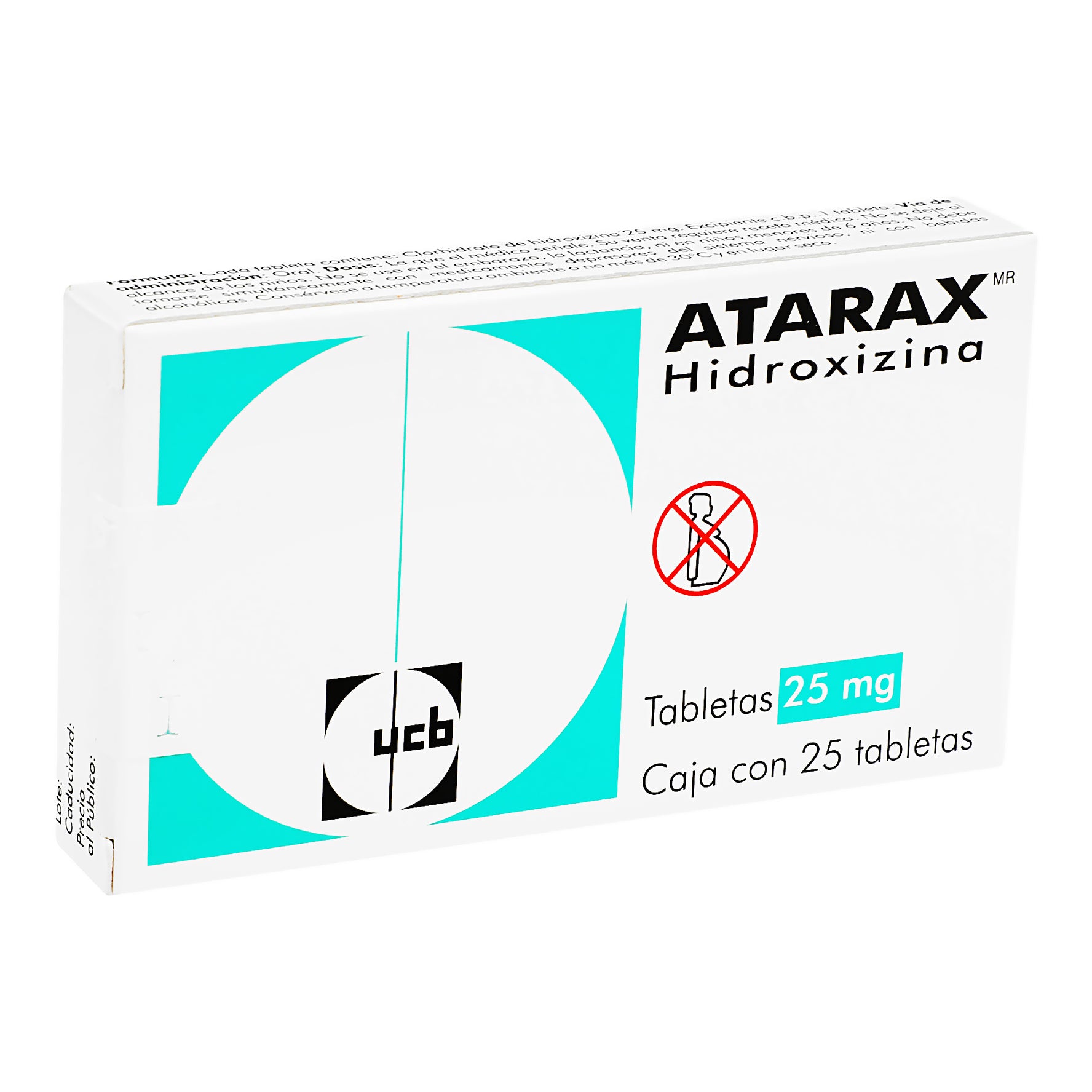 Atarax 25Mg Con 25 Tabletas (Hidroxizina) 2 - 7501088507601