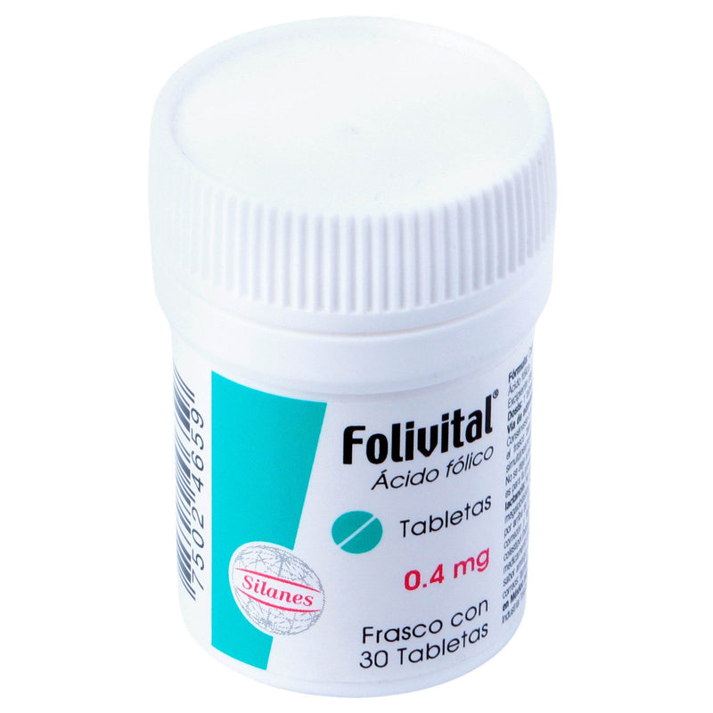 Folivital 0.4Mg Con 30 Tabletas (Acido Folico) - WeCare Pharma