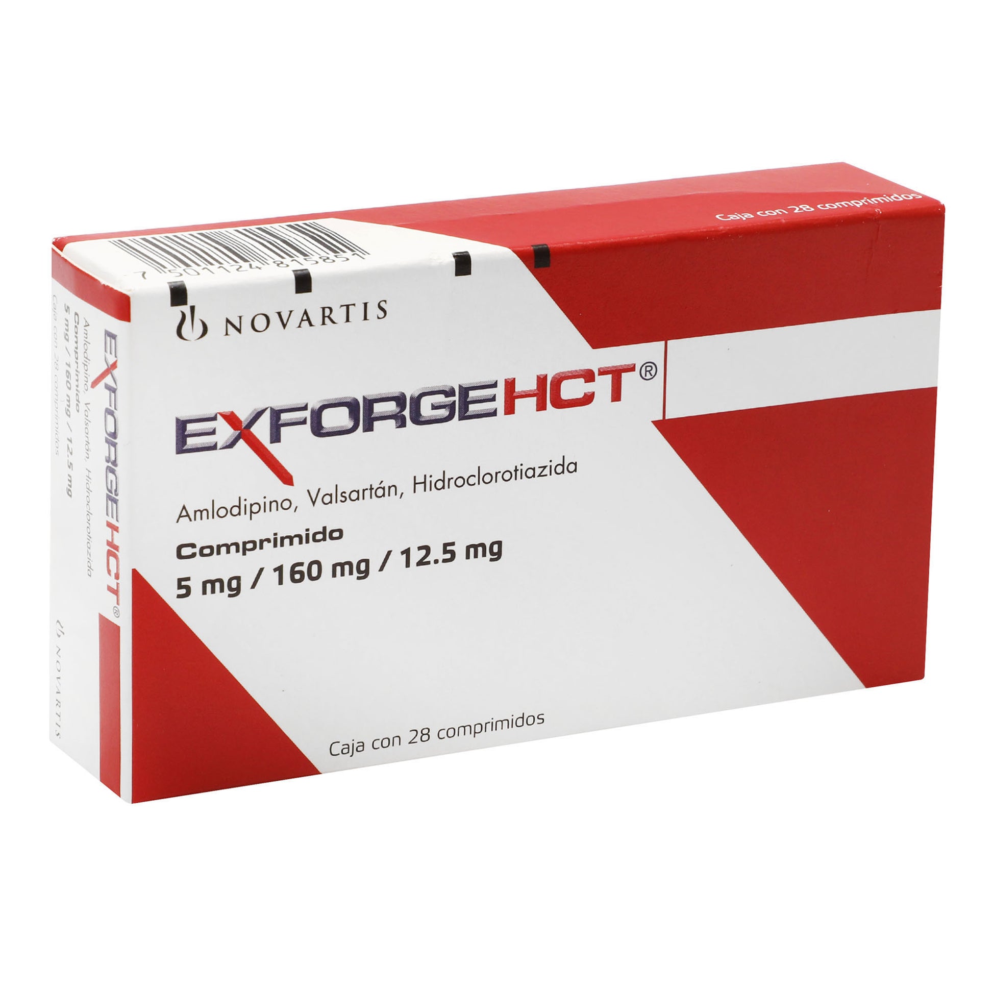 Exforge Hct 5Mg/160Mg/12.5Mg Con 28 Comprimidos (Amlodipino/Valsartan/Hidroclorotiazida) 2 - 7501124815851