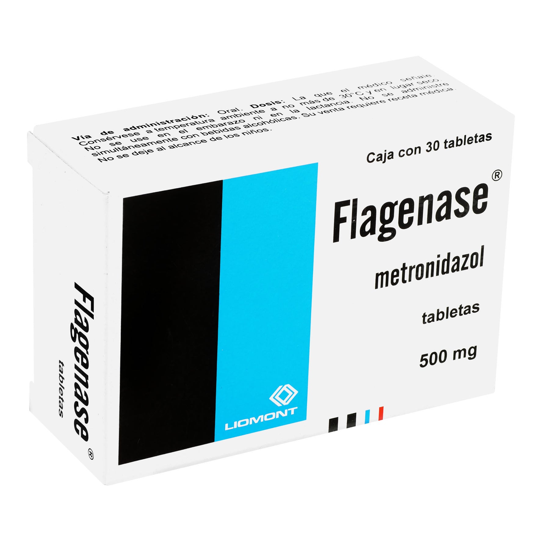 Flagenase 500Mg Con 30 Tabletas (Metronidazol) 2 - 7501299300251