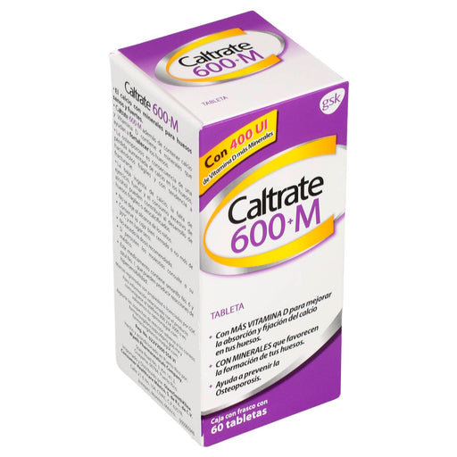 Caltrate 600+M Con 60 Tabletas (Vitamina D3/Minerales) - WeCare Pharma